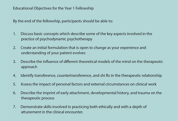 Psychodynamic Psychotherapy Fellowship brochure year I 2026-2027